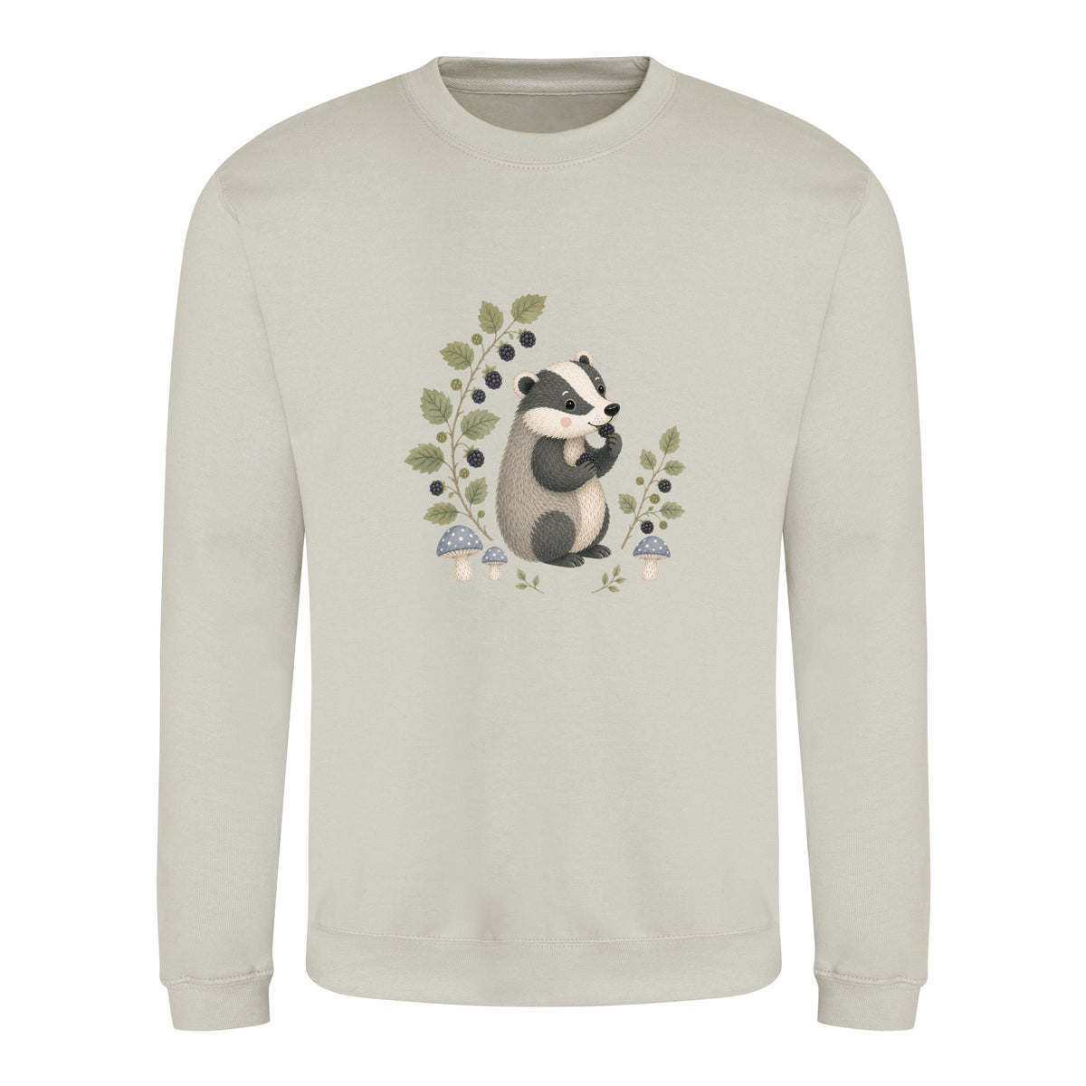 Badger's Blackberry Adult Sweatshirt - Once Upon a Woodland Natural Stone colour variant image