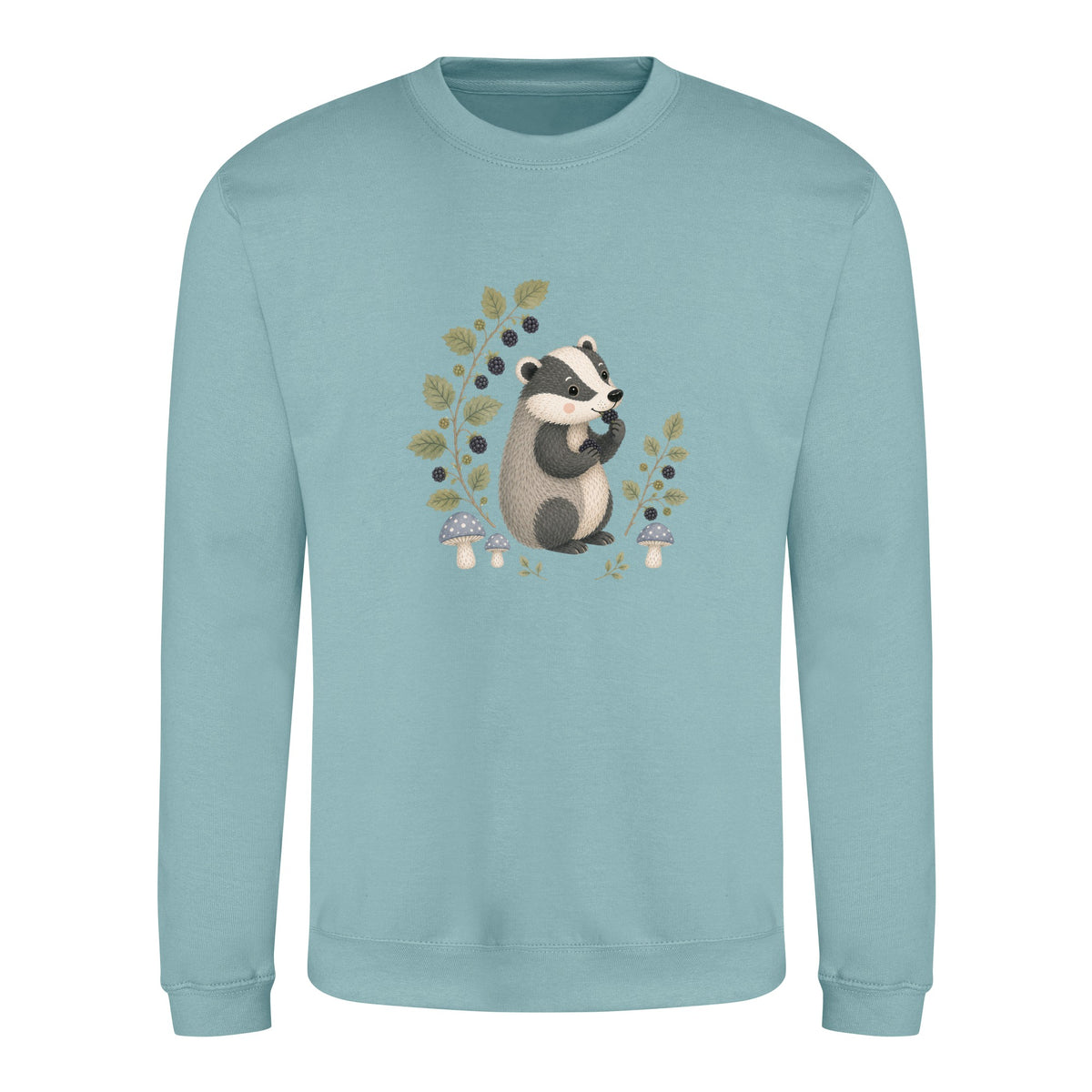Badger's Blackberry Adult Sweatshirt - Once Upon a Woodland Seafoam colour variant image