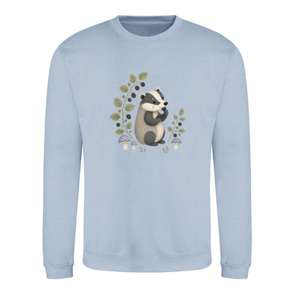 Badger's Blackberry Adult Sweatshirt - Once Upon a Woodland Sky Blue colour variant image