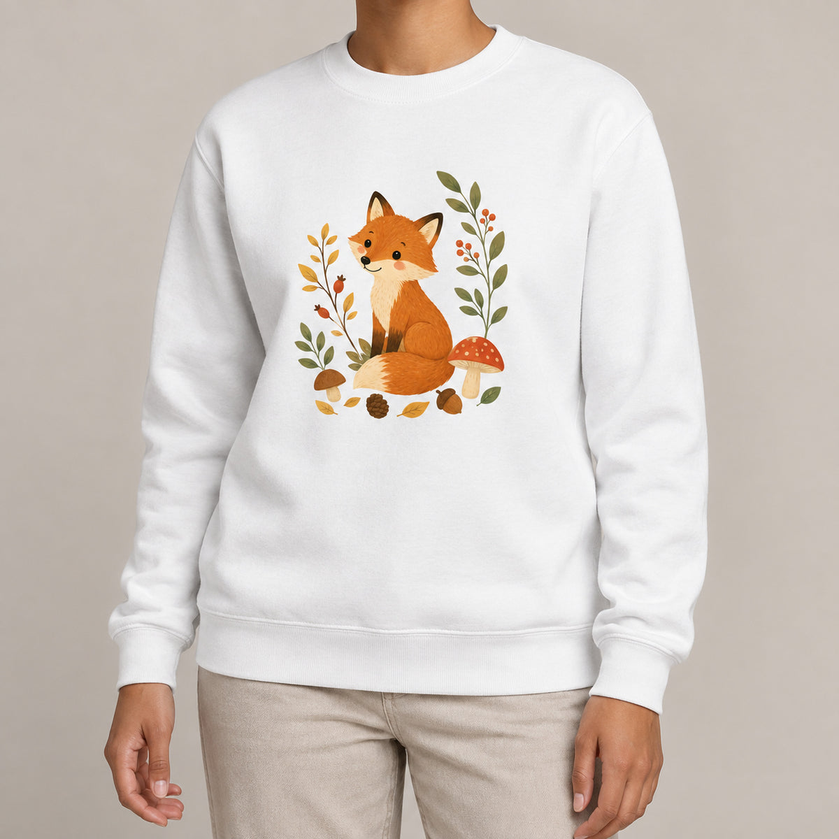 Fox Among the Toadstools Adult Sweatshirt - Once Upon a Woodland lead image