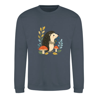 Hedgehog's Berry Harvest Adult Sweatshirt - Once Upon a Woodland Airforce Blue colour variant image