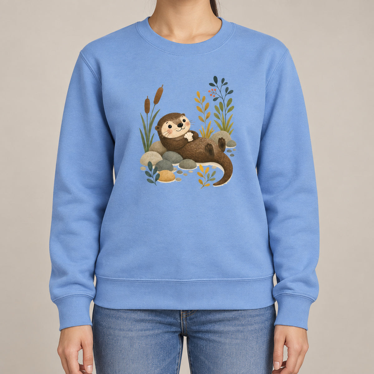 Otter by the Reeds Adult Sweatshirt - Once Upon a Woodland lead image