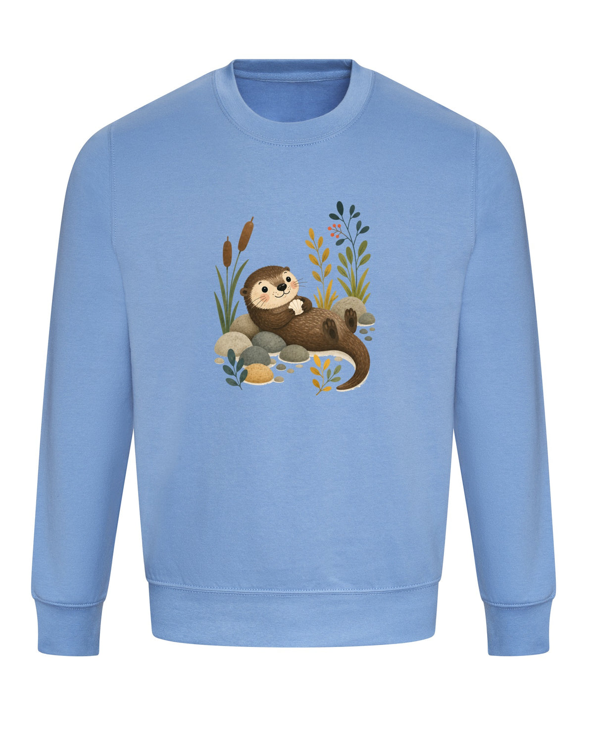 Otter by the Reeds Adult Sweatshirt - Once Upon a Woodland Cornflower Blue colour variant image