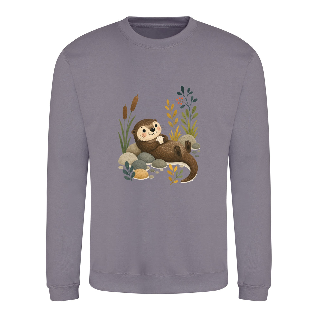 Otter by the Reeds Adult Sweatshirt - Once Upon a Woodland Dusty Lilac colour variant image