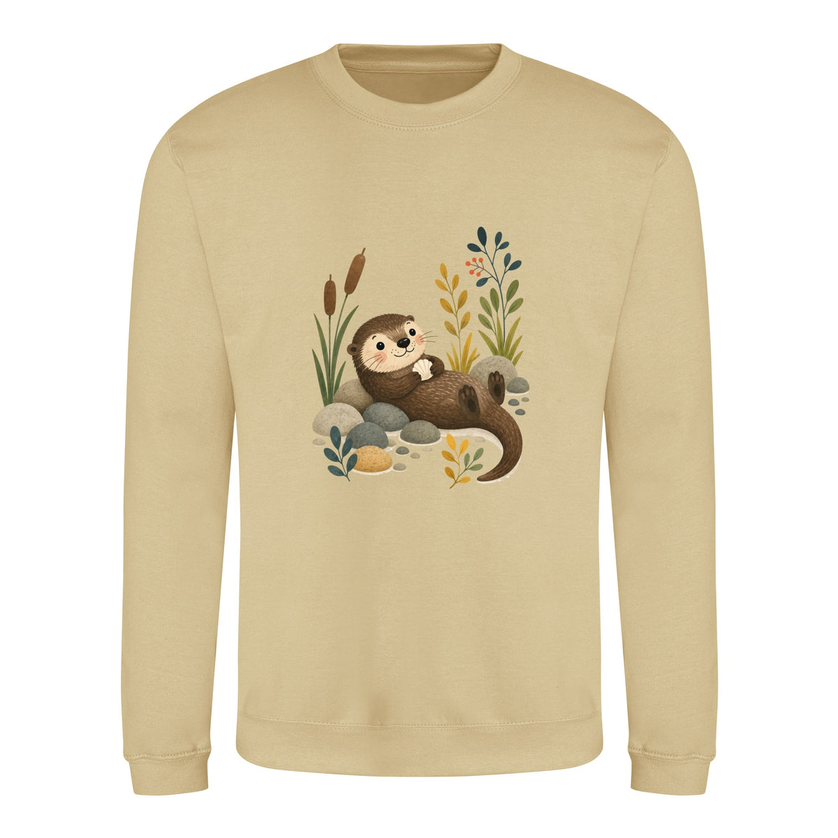 Otter by the Reeds Adult Sweatshirt - Once Upon a Woodland Desert Sand colour variant image