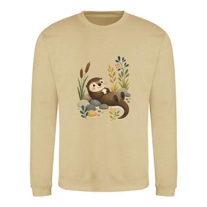 Otter by the Reeds Adult Sweatshirt - Once Upon a Woodland Desert Sand colour variant image
