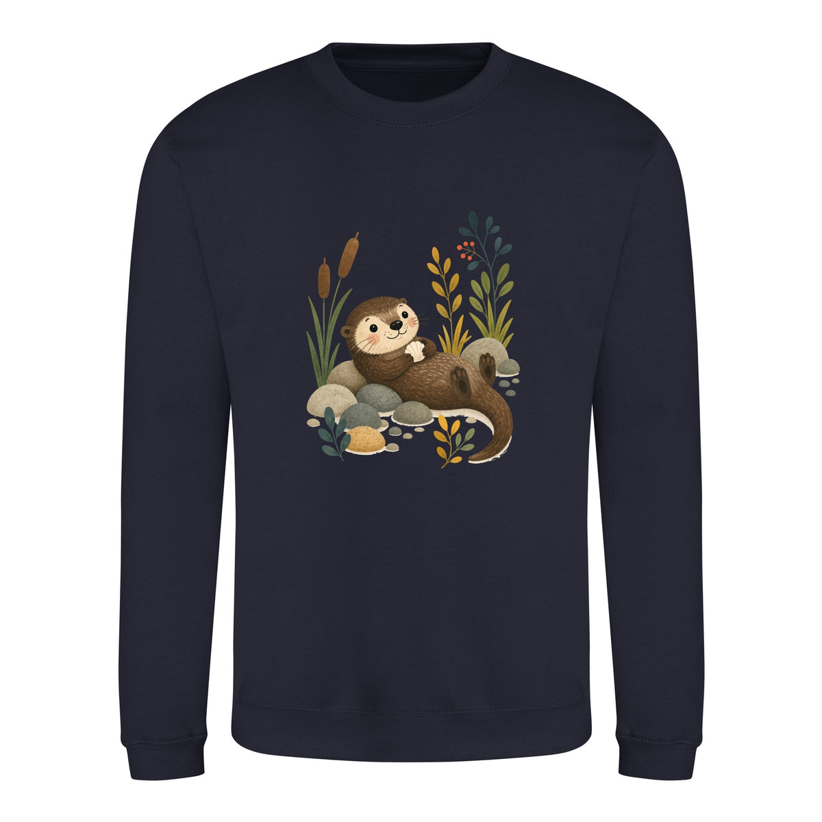 Otter by the Reeds Adult Sweatshirt - Once Upon a Woodland French Navy colour variant image