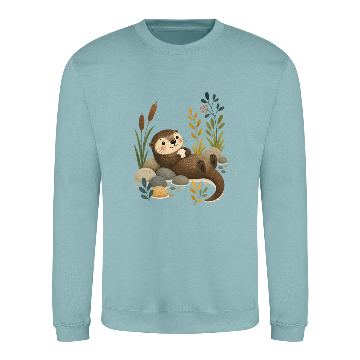 Otter by the Reeds Adult Sweatshirt - Once Upon a Woodland Seafoam colour variant image