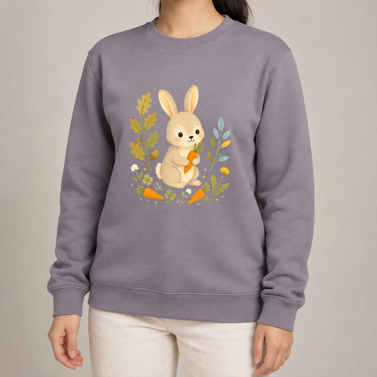Rabbit's Carrot Patch Adult Sweatshirt - Once Upon a Woodland lead image