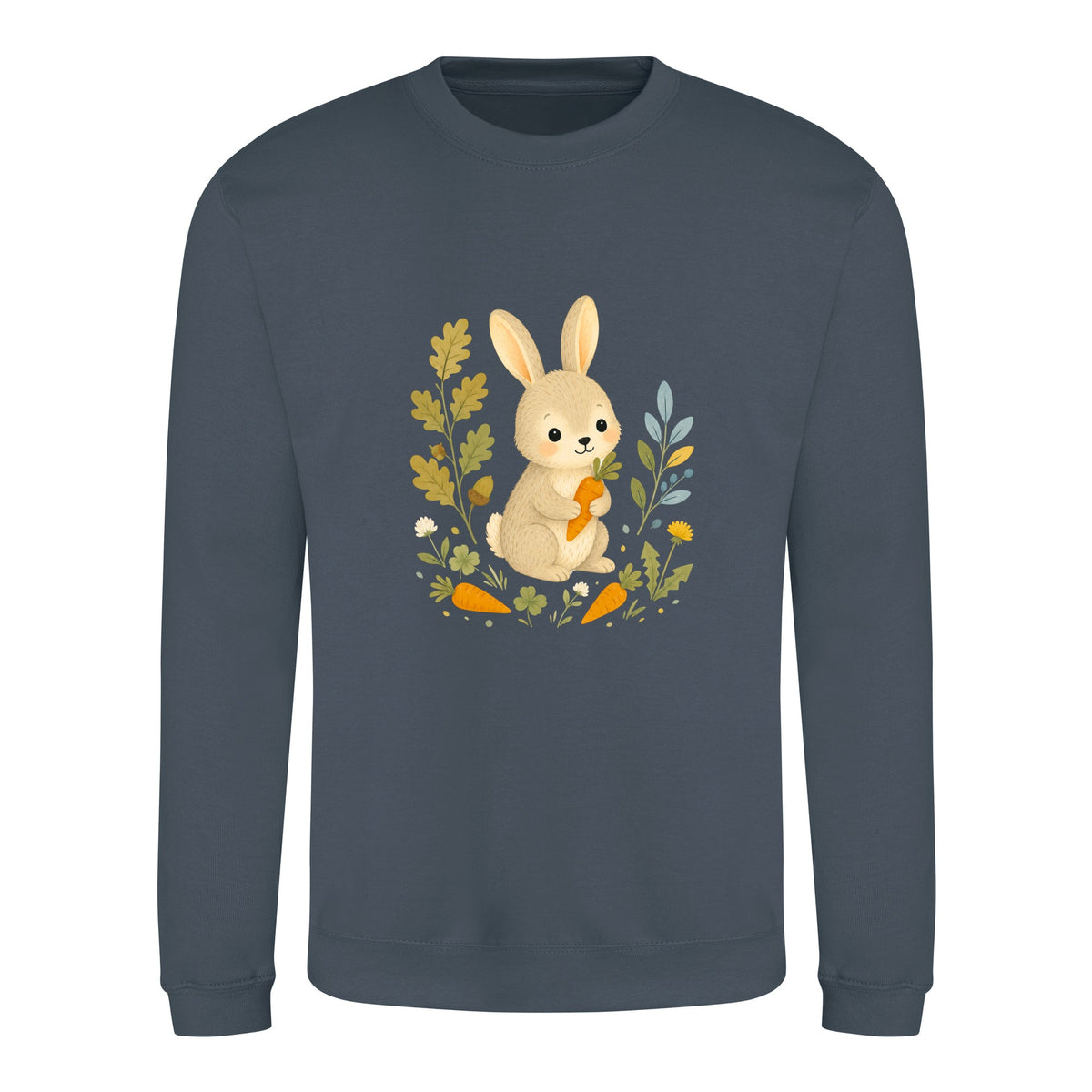 Rabbit's Carrot Patch Adult Sweatshirt - Once Upon a Woodland Airforce Blue colour variant image