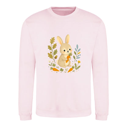 Rabbit's Carrot Patch Adult Sweatshirt - Once Upon a Woodland Baby Pink colour variant image
