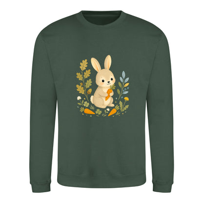 Rabbit's Carrot Patch Adult Sweatshirt - Once Upon a Woodland Bottle Green colour variant image