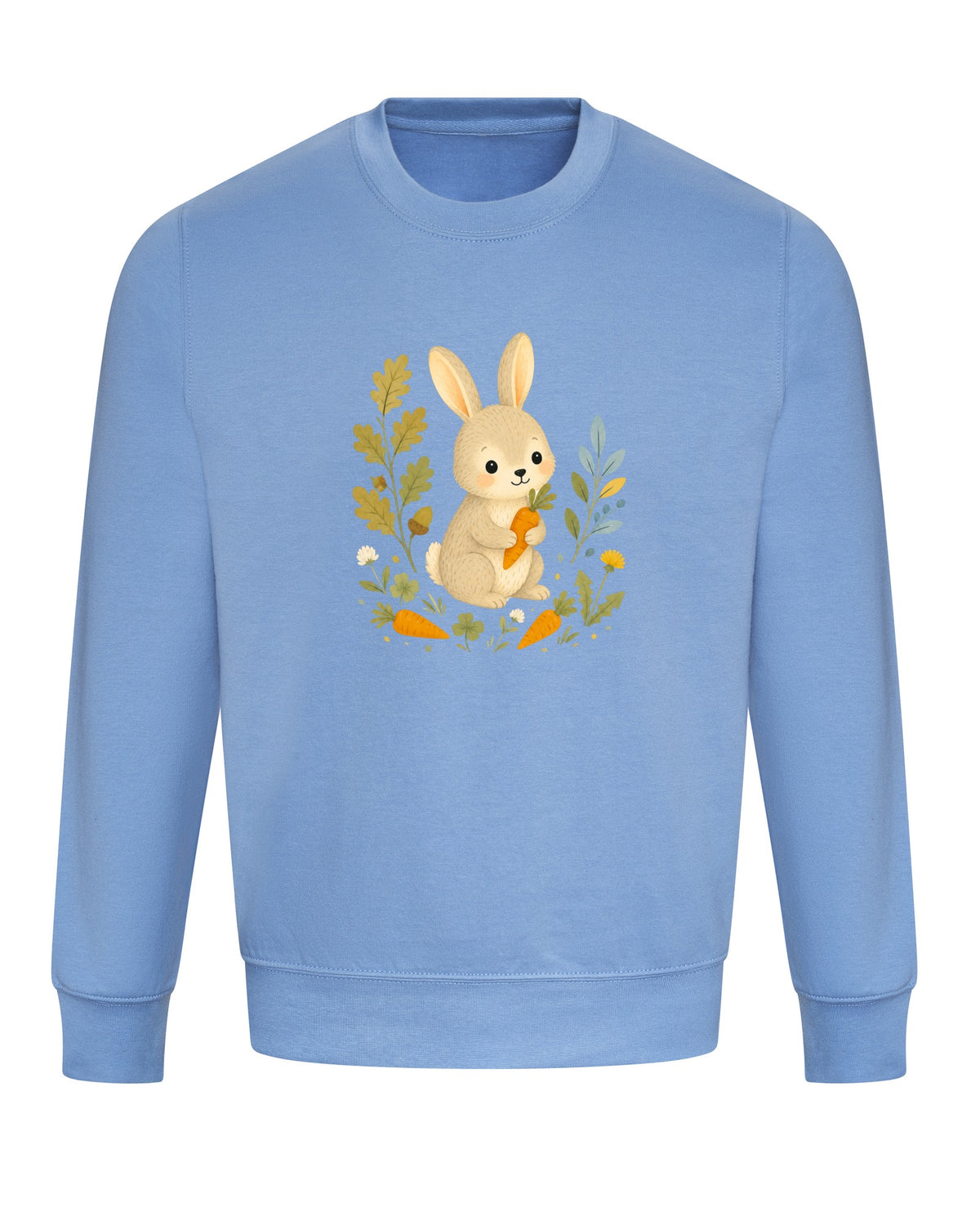 Rabbit's Carrot Patch Adult Sweatshirt - Once Upon a Woodland Cornflower Blue colour variant image
