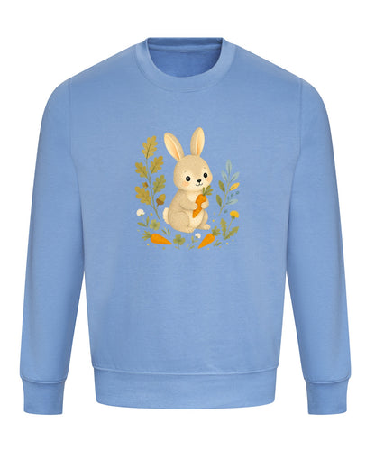 Rabbit's Carrot Patch Adult Sweatshirt - Once Upon a Woodland Cornflower Blue colour variant image