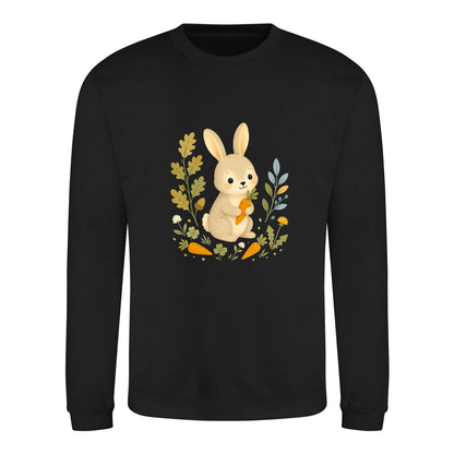 Rabbit's Carrot Patch Adult Sweatshirt - Once Upon a Woodland Deep Black colour variant image