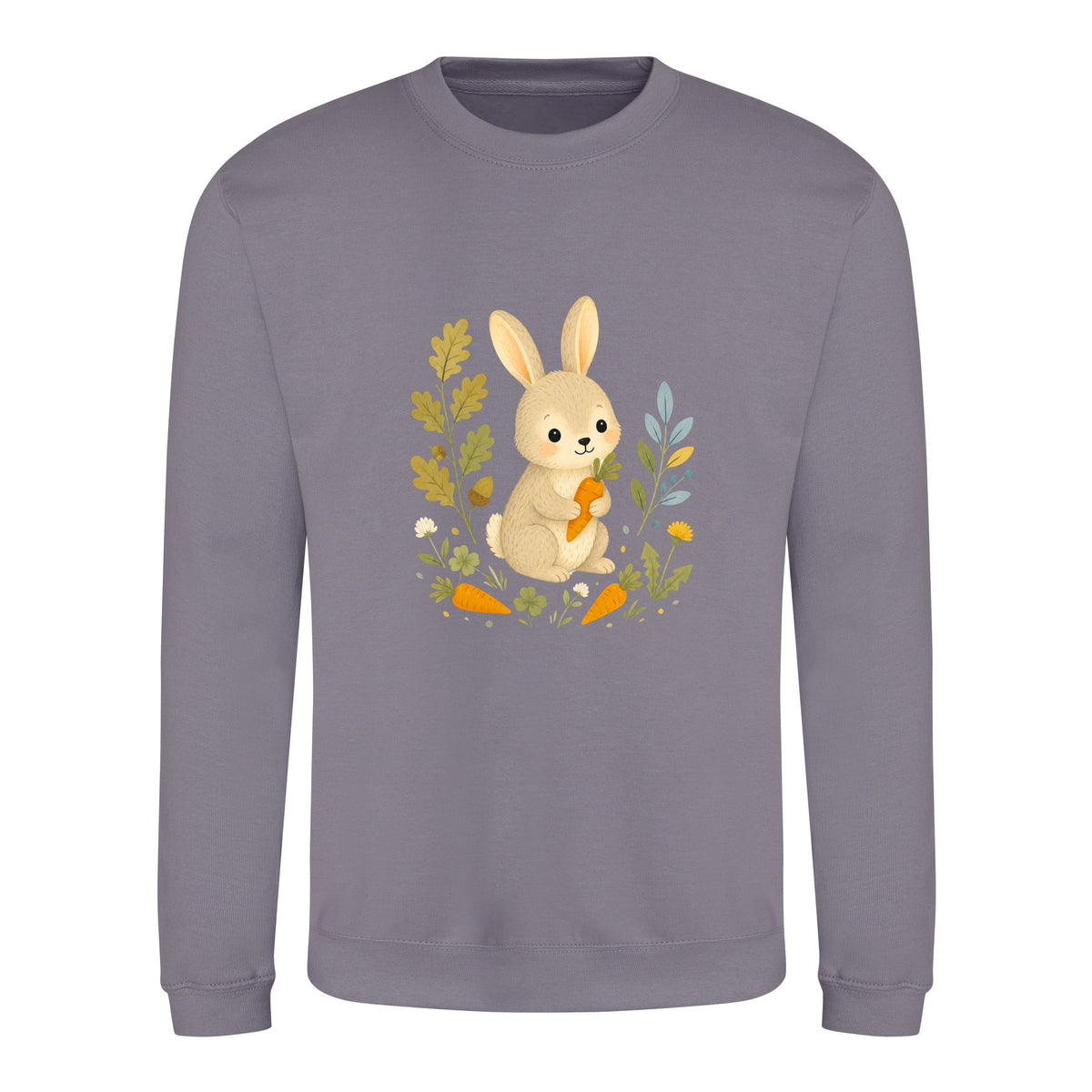 Rabbit's Carrot Patch Adult Sweatshirt - Once Upon a Woodland Dusty Lilac colour variant image