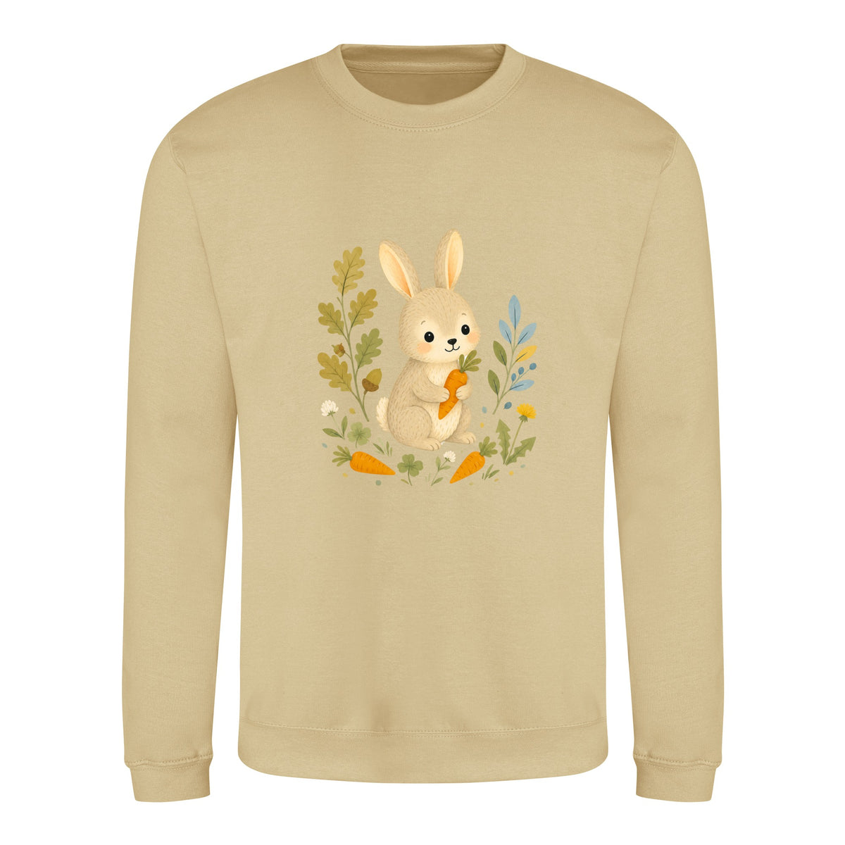 Rabbit's Carrot Patch Adult Sweatshirt - Once Upon a Woodland Desert Sand colour variant image