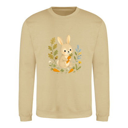 Rabbit's Carrot Patch Adult Sweatshirt - Once Upon a Woodland Desert Sand colour variant image