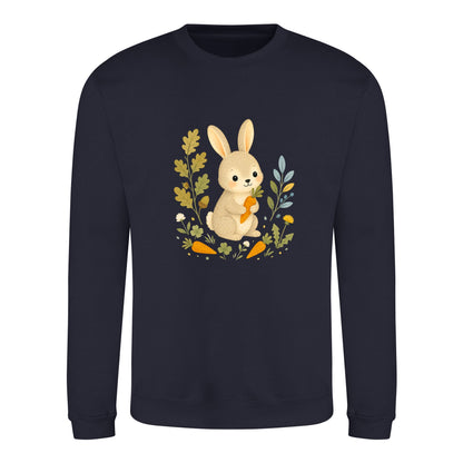 Rabbit's Carrot Patch Adult Sweatshirt - Once Upon a Woodland French Navy colour variant image