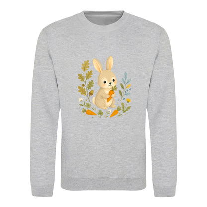 Rabbit's Carrot Patch Adult Sweatshirt - Once Upon a Woodland Heather Grey colour variant image