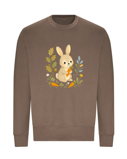 Rabbit's Carrot Patch Adult Sweatshirt - Once Upon a Woodland Mocha Brown colour variant image