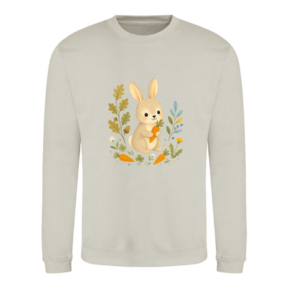 Rabbit's Carrot Patch Adult Sweatshirt - Once Upon a Woodland Natural Stone colour variant image