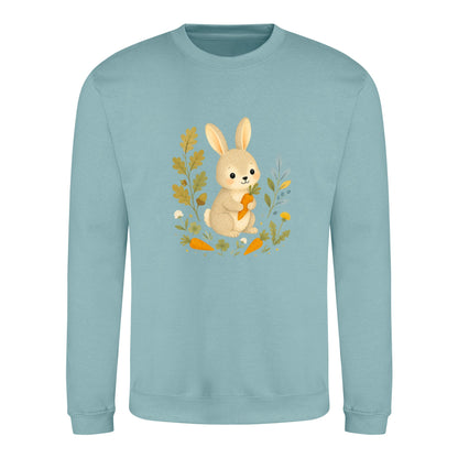 Rabbit's Carrot Patch Adult Sweatshirt - Once Upon a Woodland Seafoam colour variant image
