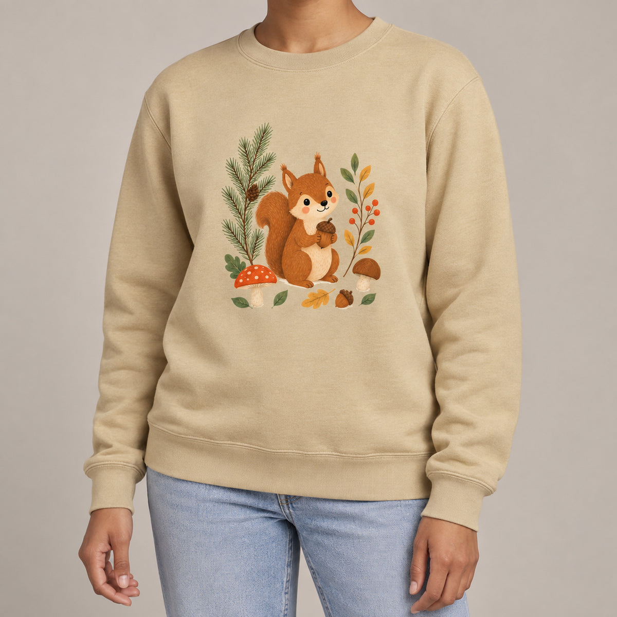 Squirrel's Autumn Store Adult Sweatshirt - Once Upon a Woodland lead image