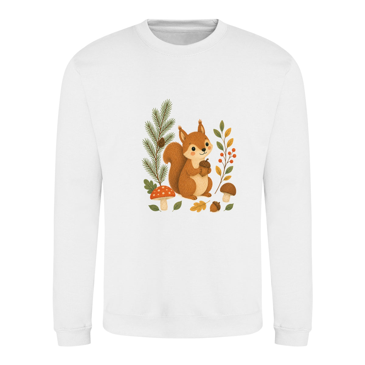 Squirrel's Autumn Store Adult Sweatshirt - Once Upon a Woodland Arctic White colour variant image