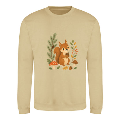 Squirrel's Autumn Store Adult Sweatshirt - Once Upon a Woodland Desert Sand colour variant image