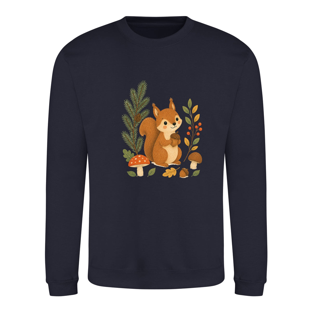 Squirrel's Autumn Store Adult Sweatshirt - Once Upon a Woodland French Navy colour variant image
