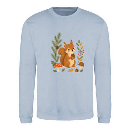 Squirrel's Autumn Store Adult Sweatshirt - Once Upon a Woodland Sky Blue colour variant image