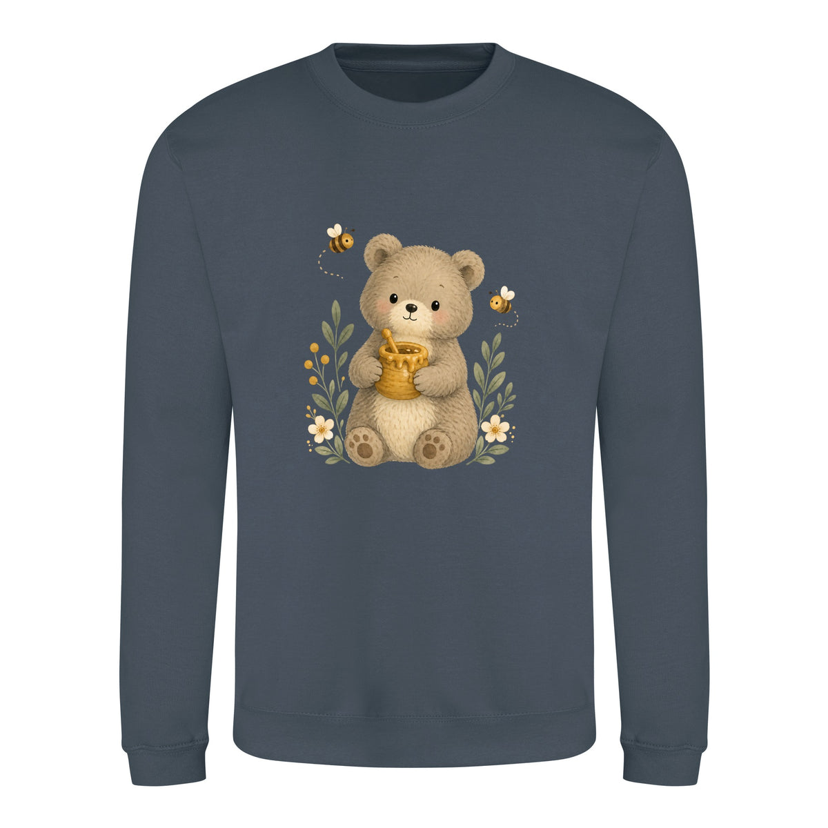 Bear and the Honey Bees Adult Sweatshirt - Once Upon a Woodland Airforce Blue colour variant image