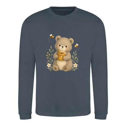 Bear and the Honey Bees Adult Sweatshirt - Once Upon a Woodland Airforce Blue colour variant image