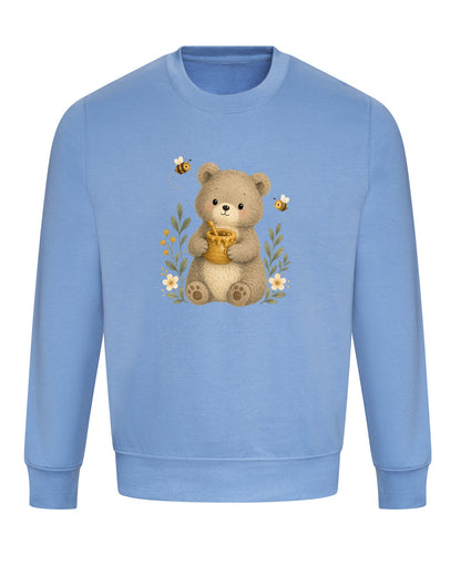 Bear and the Honey Bees Adult Sweatshirt - Once Upon a Woodland Cornflower Blue colour variant image