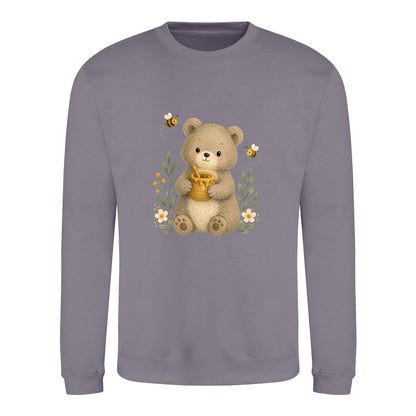 Bear and the Honey Bees Adult Sweatshirt - Once Upon a Woodland Dusty Lilac colour variant image