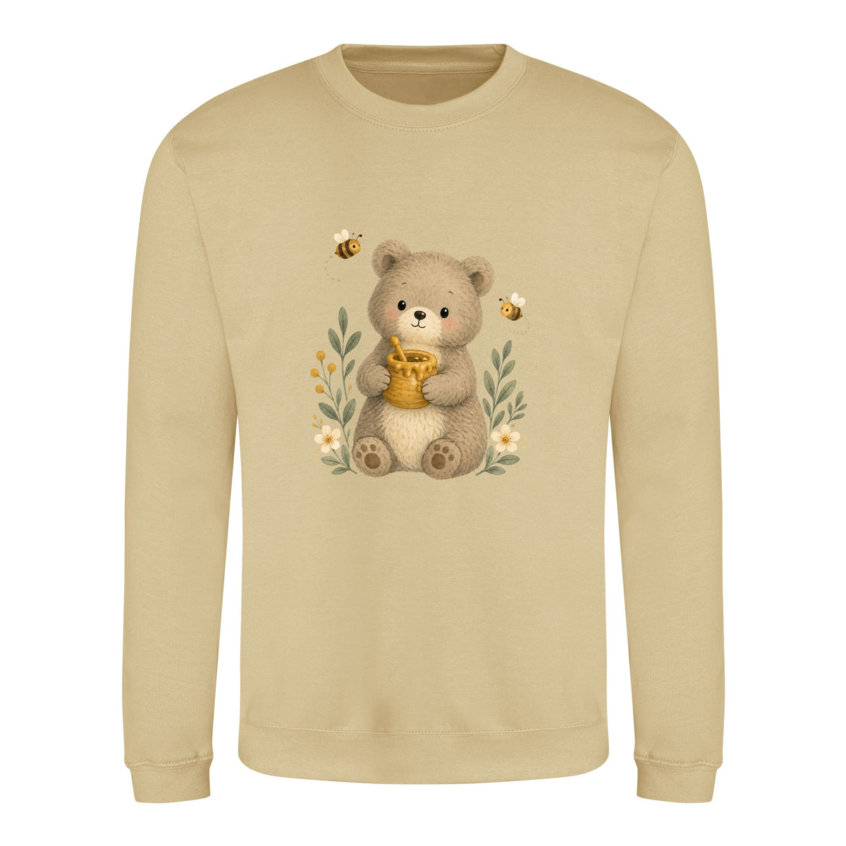 Bear and the Honey Bees Adult Sweatshirt - Once Upon a Woodland Desert Sand colour variant image