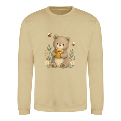 Bear and the Honey Bees Adult Sweatshirt - Once Upon a Woodland Desert Sand colour variant image