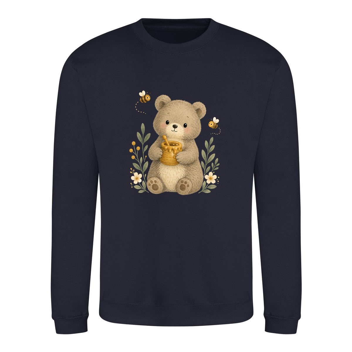 Bear and the Honey Bees Adult Sweatshirt - Once Upon a Woodland French Navy colour variant image