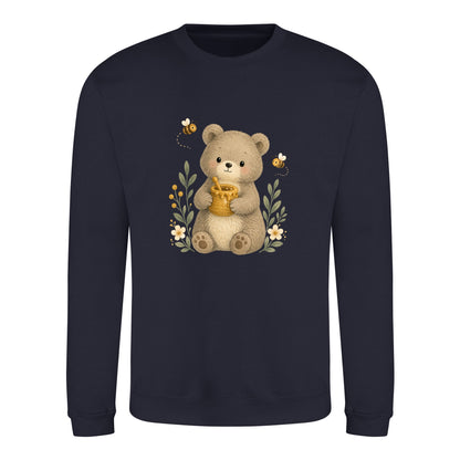Bear and the Honey Bees Adult Sweatshirt - Once Upon a Woodland French Navy colour variant image