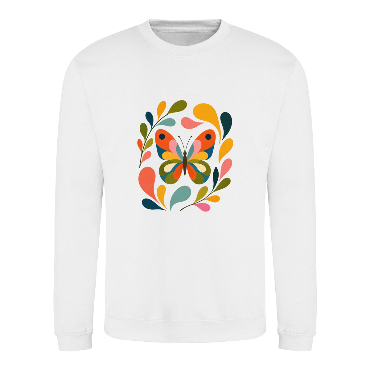 Wings in Bloom Adult Sweatshirt - Freeform Fauna Arctic White colour variant image