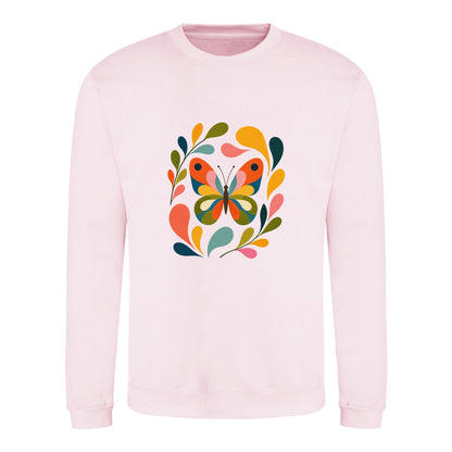 Wings in Bloom Adult Sweatshirt - Freeform Fauna Baby Pink colour variant image