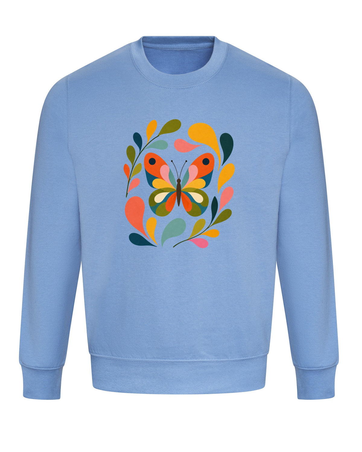Wings in Bloom Adult Sweatshirt - Freeform Fauna Cornflower Blue colour variant image