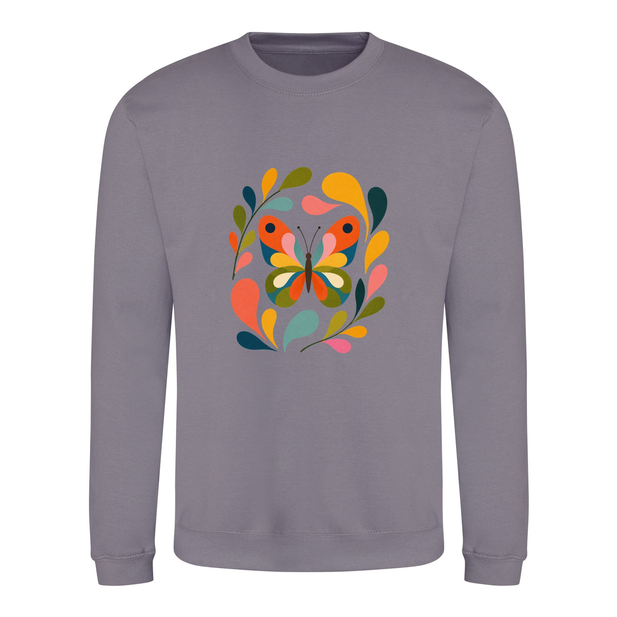 Wings in Bloom Adult Sweatshirt - Freeform Fauna Dusty Lilac colour variant image