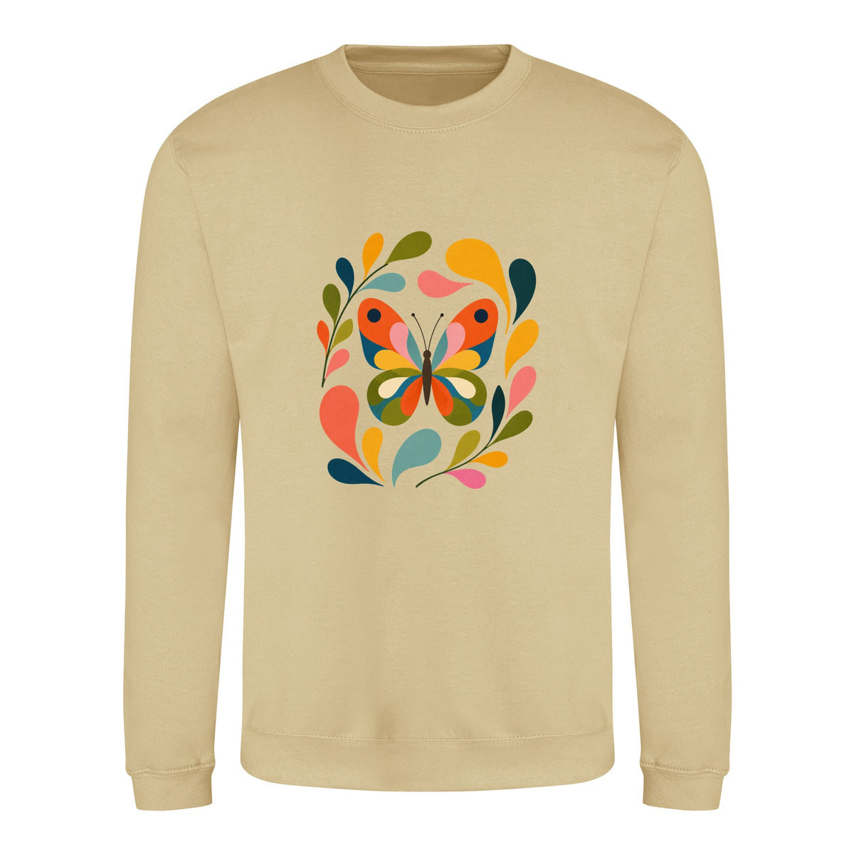 Wings in Bloom Adult Sweatshirt - Freeform Fauna Desert Sand colour variant image