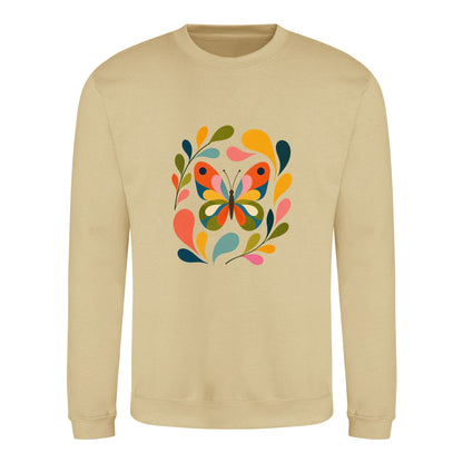Wings in Bloom Adult Sweatshirt - Freeform Fauna Desert Sand colour variant image