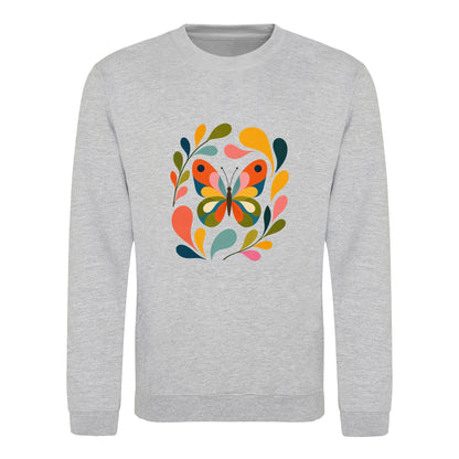 Wings in Bloom Adult Sweatshirt - Freeform Fauna Heather Grey colour variant image