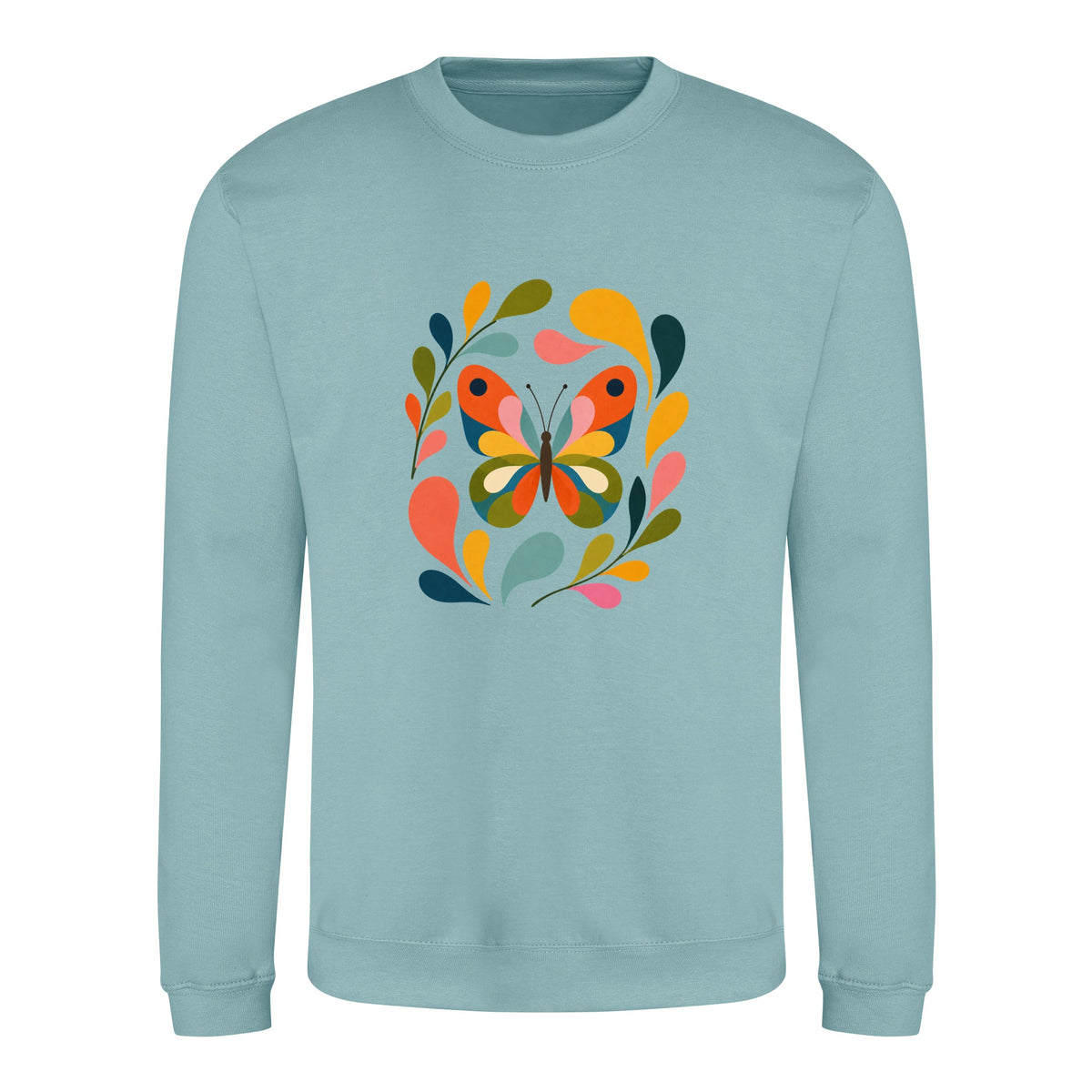 Wings in Bloom Adult Sweatshirt - Freeform Fauna Seafoam colour variant image