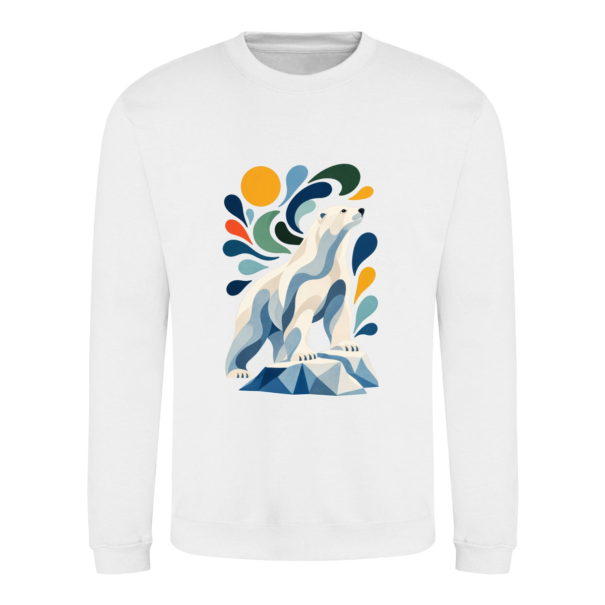 Arctic Resolve Adult Sweatshirt - Freeform Fauna Arctic White colour variant image