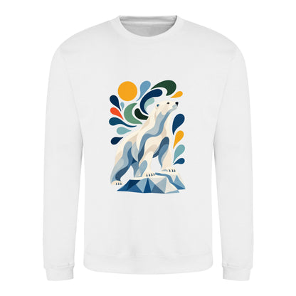 Arctic Resolve Adult Sweatshirt - Freeform Fauna Arctic White colour variant image